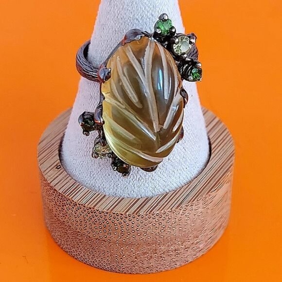 Natural Not Enhanced Lemon Quartz Ring 925 Sterling Silver Size 8.5 - Picture 3 of 10